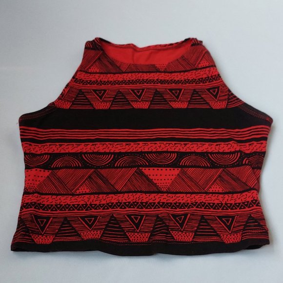 American Apparel Tribal Print Crop Top - Picture 1 of 3
